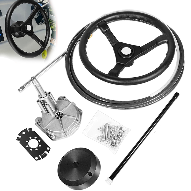 Fishing Boat Steering Wheel - Marine Outboard Rotary Steering System Kit