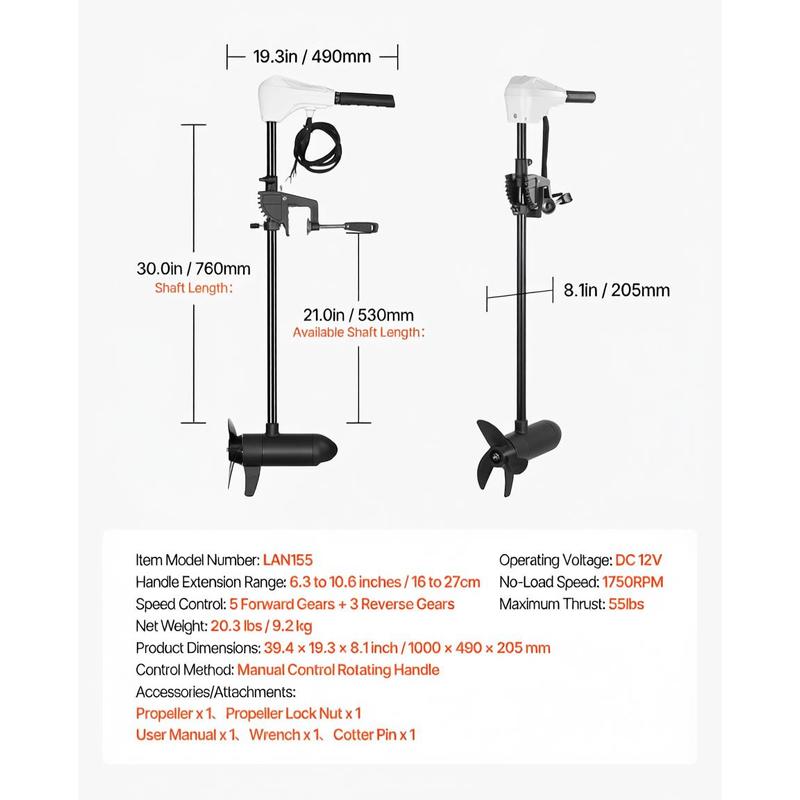 Electric Outboard Motor 30-In  – Fishing Boat Outboard Motor recenzja i cena