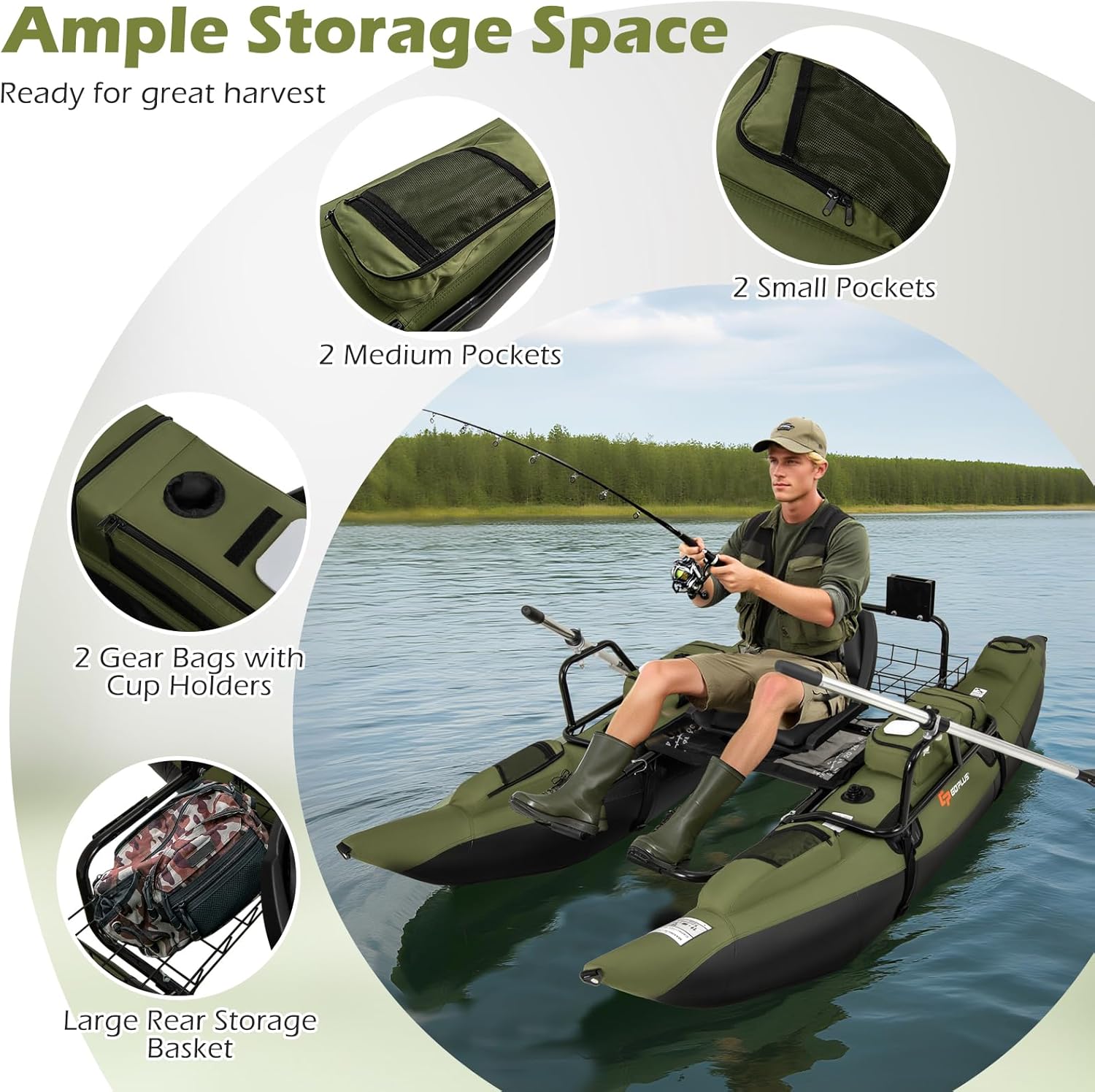 Adult Inflatable Belly Boat wi – Fishing Boat Paddle recenzja i cena