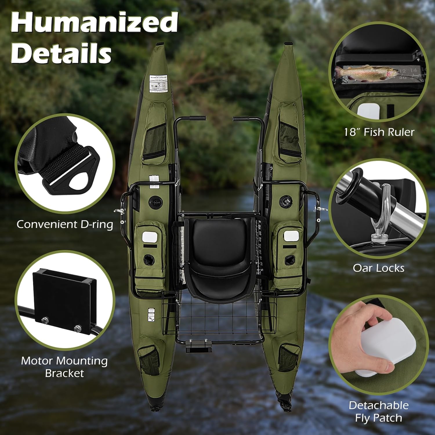 Adult Inflatable Belly Boat wi – Fishing Boat Paddle recenzja i cena