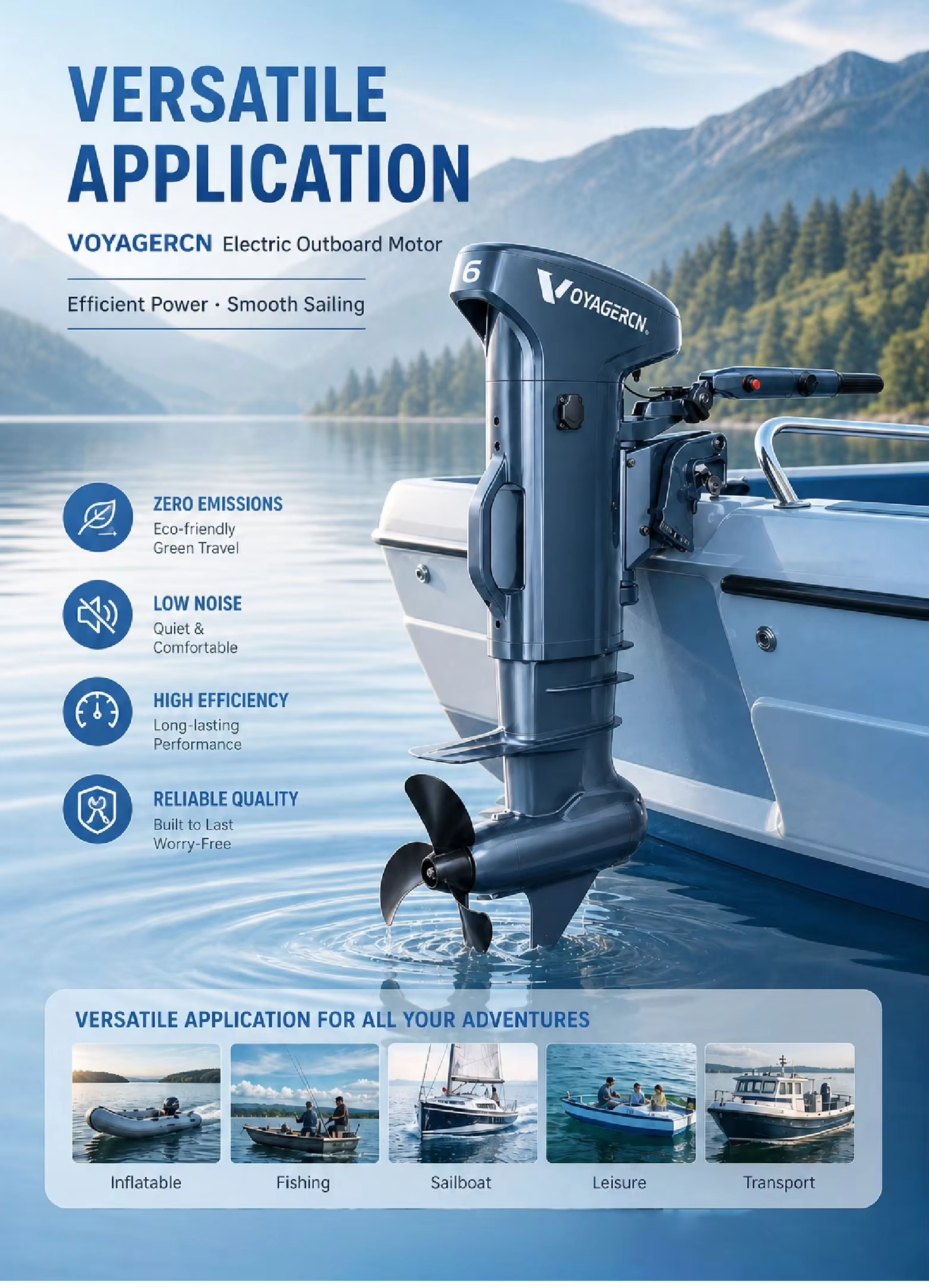 6HP 3000W  IP67 S-series High- – Fishing Boat Outboard Motor recenzja i cena