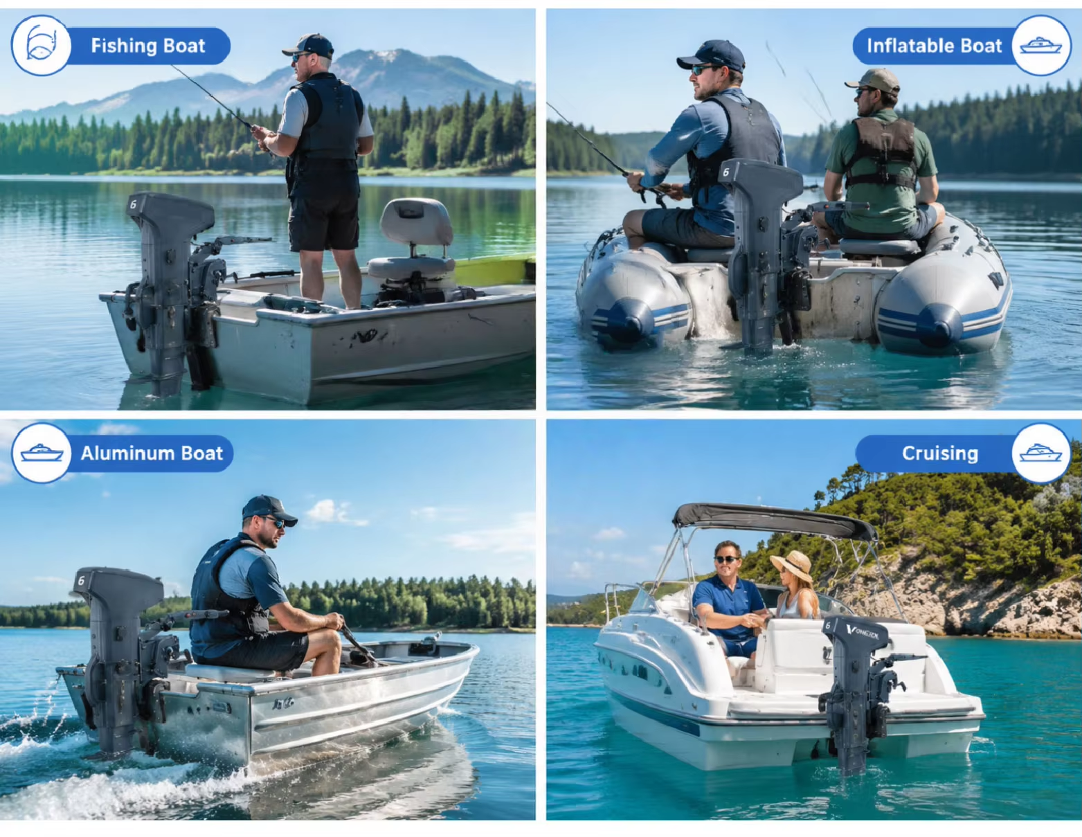 6HP 3000W  IP67 S-series High- – Fishing Boat Outboard Motor recenzja i cena