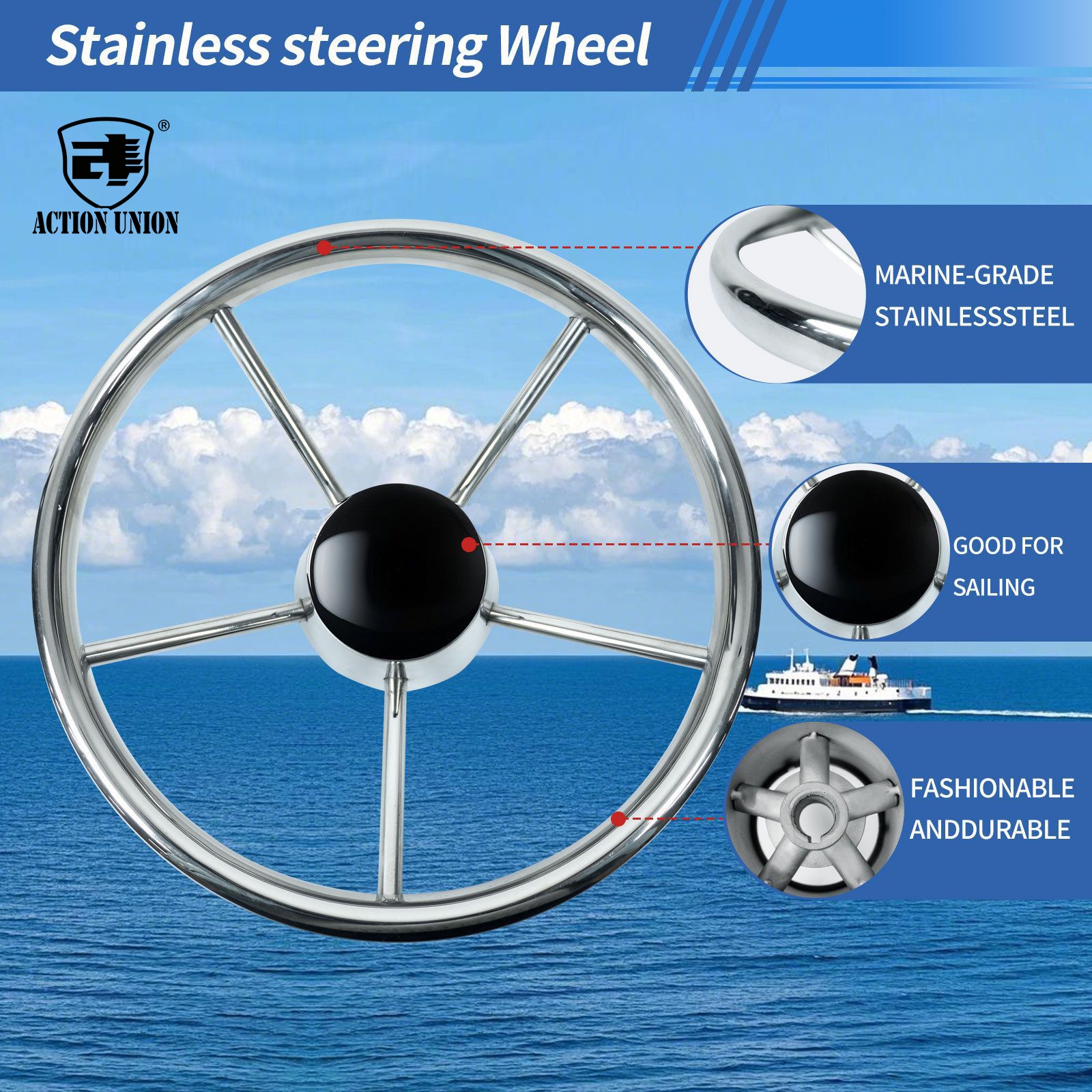 Marine Accessories 304 Stainle – Fishing Boat Steering Wheel recenzja i cena
