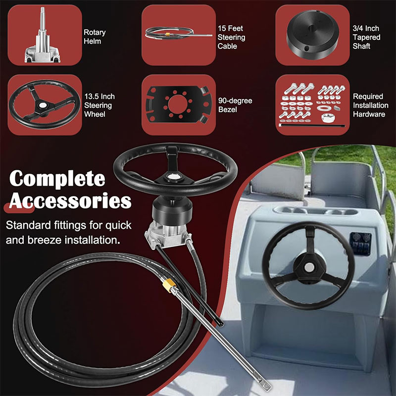 Marine Outboard Rotary Steerin – Fishing Boat Steering Wheel recenzja i cena