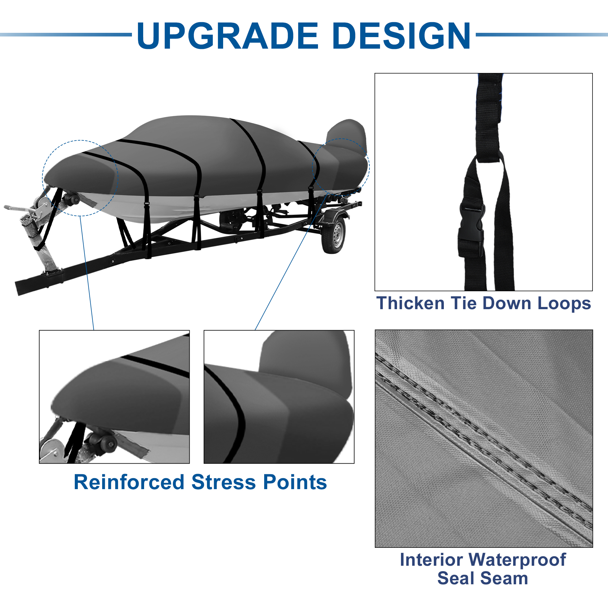 UXCELL Trailerable Boat Cover  – Fishing Boat Trailer recenzja i cena