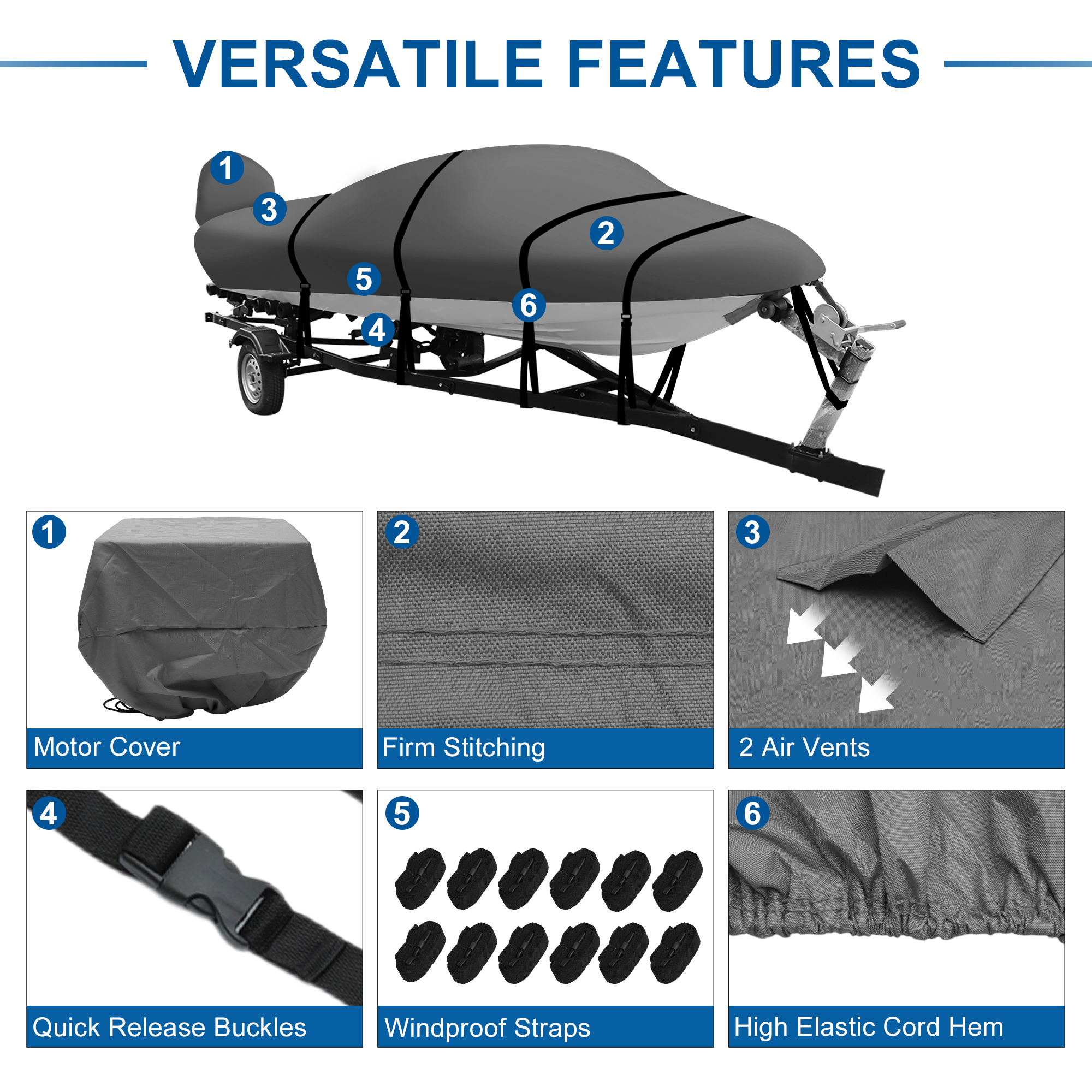 UXCELL Trailerable Boat Cover  – Fishing Boat Trailer recenzja i cena