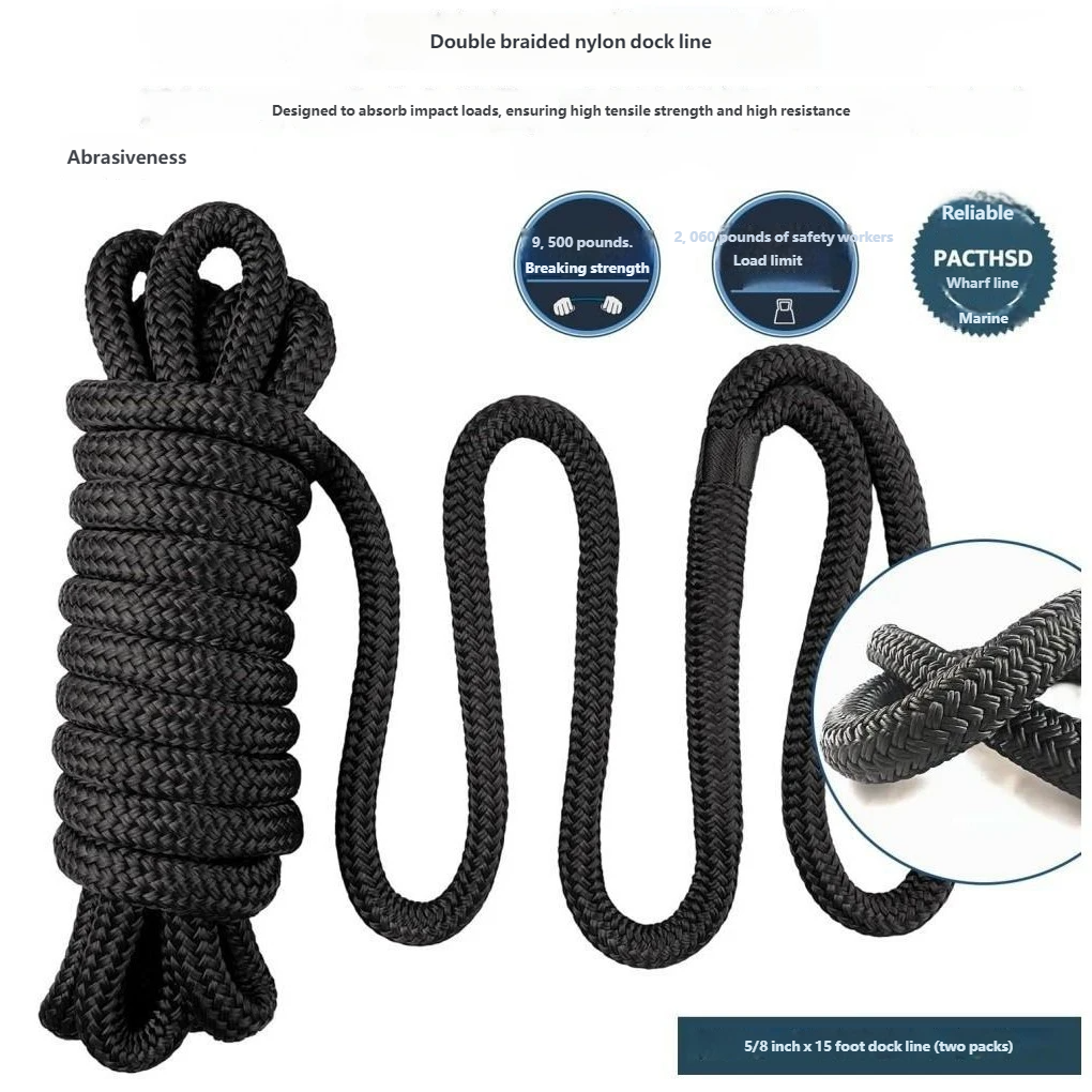 4.6m/15ft Black Boat Dock Line – Fishing Boat Anchor recenzja i cena