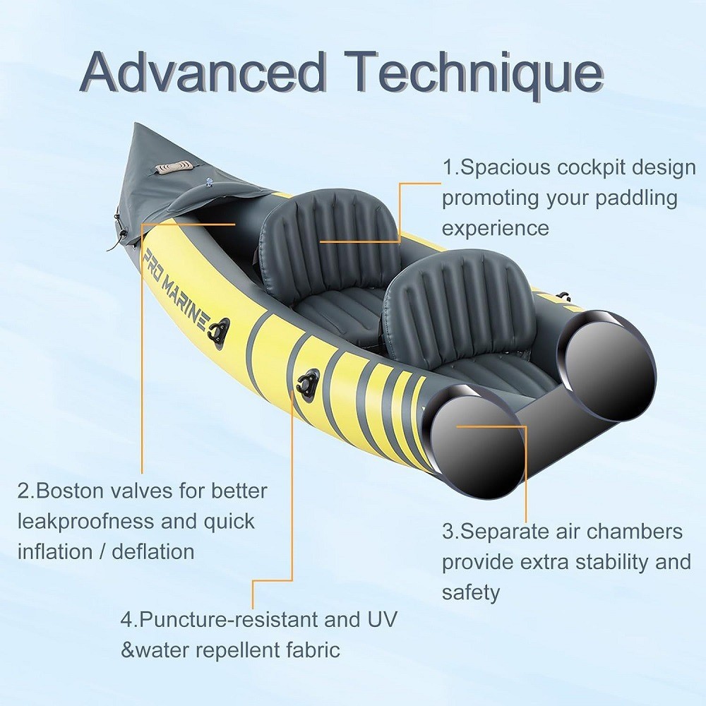 Inflatable Double Kayaker Ding – Fishing Boat Oar recenzja i cena